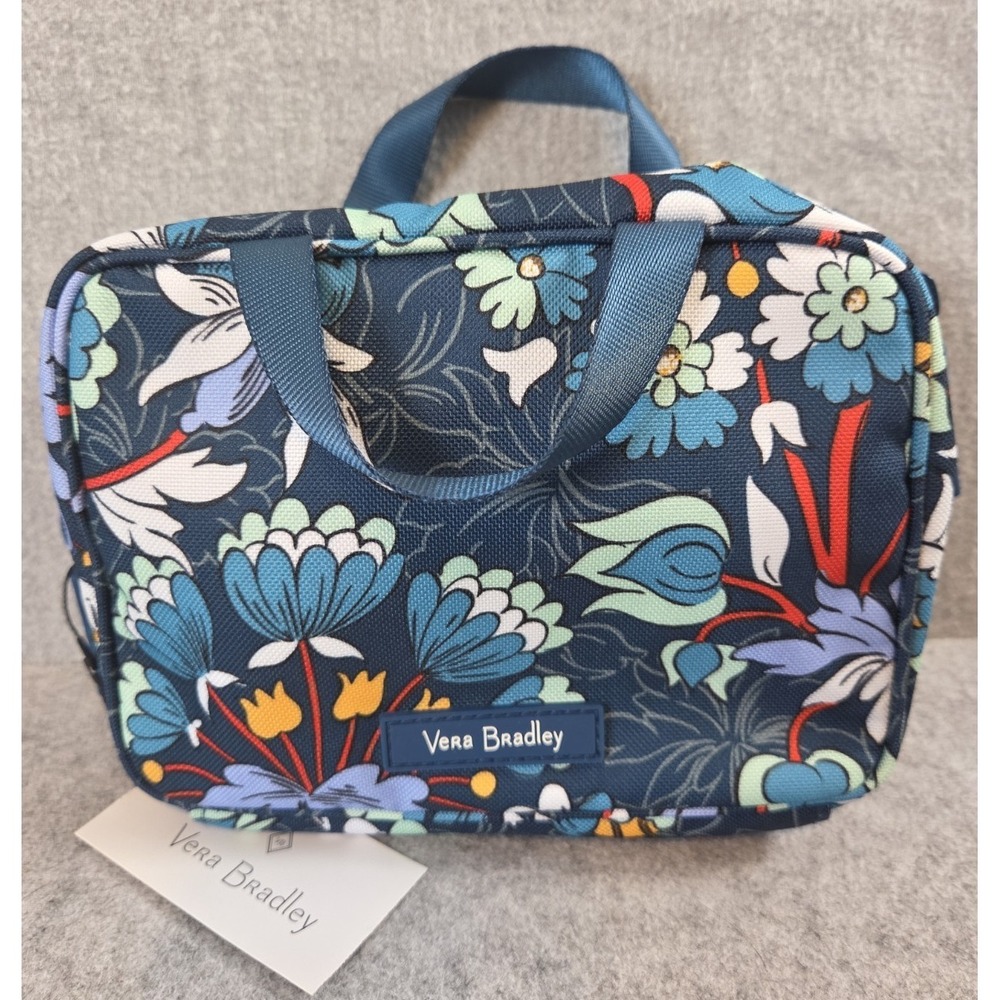 Vera Bradley Lighten Up Mini Zip Around Cosmetic Makeup Case Floral Bursts NEW